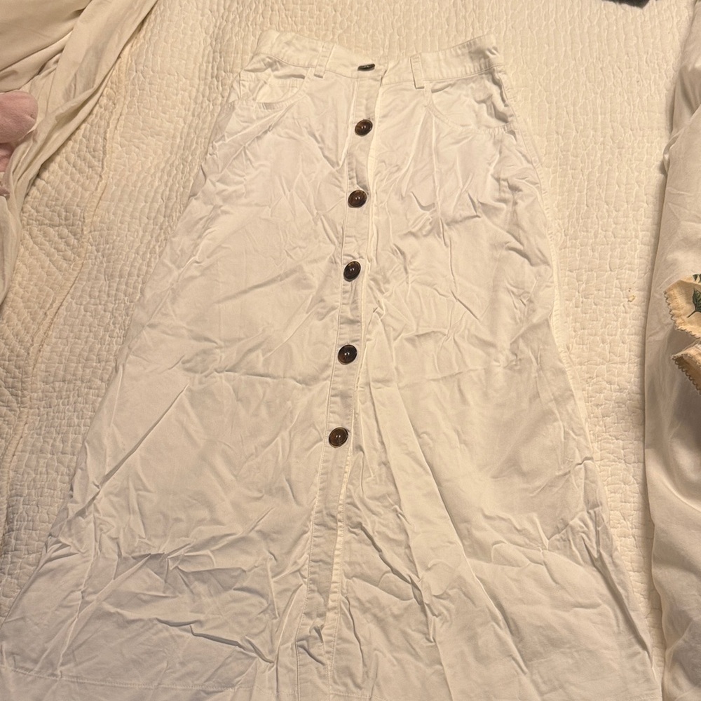 Nanushka White Button-Down Maxi Skirt